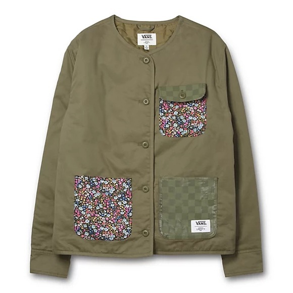 Vans X Liberty of London Olive Patchwork Jacket, XS - Picture 2 of 15